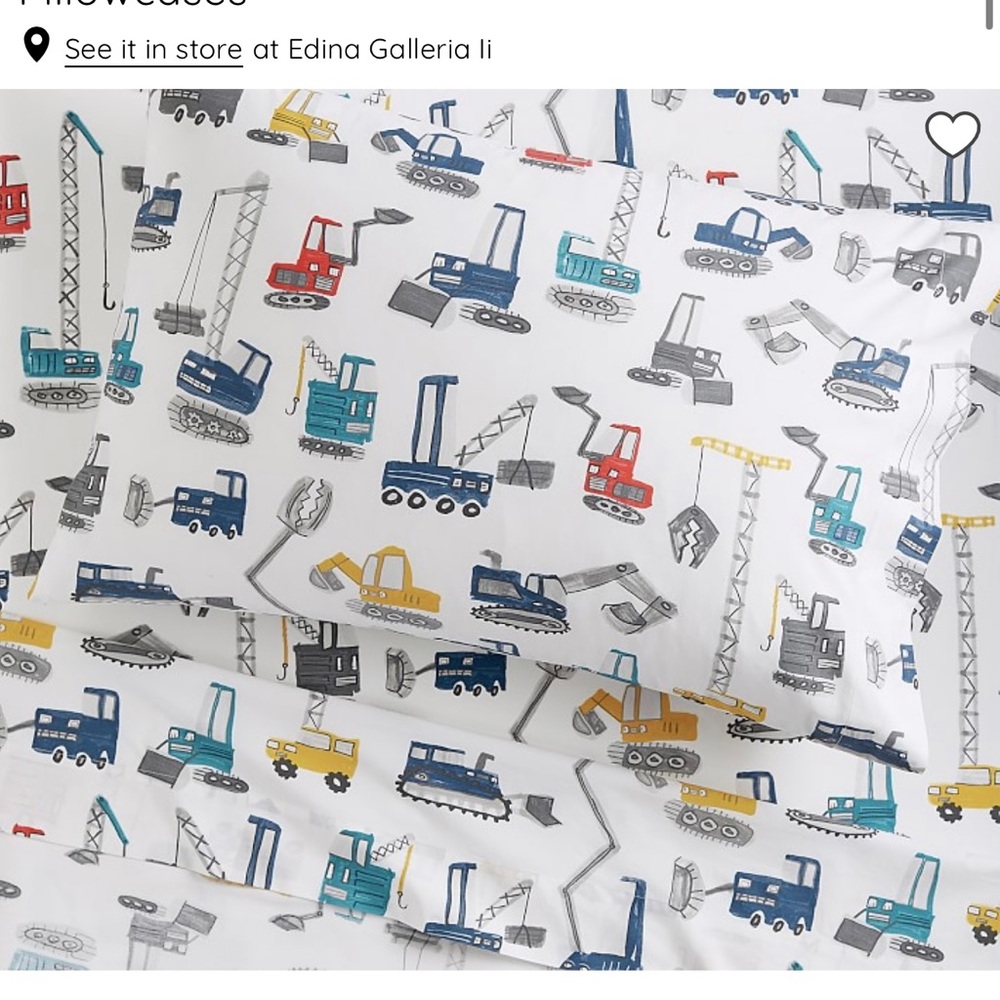 PB Kids Jax Construction Twin Sheet Set